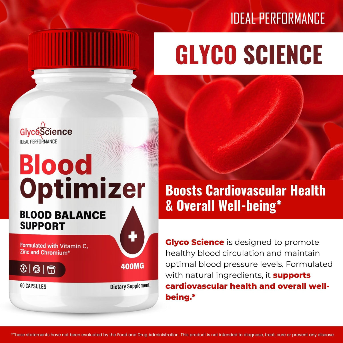IDEAL PERFORMANCE GlycoScience Blood Optimizer Capsules gélules à l'intérieur