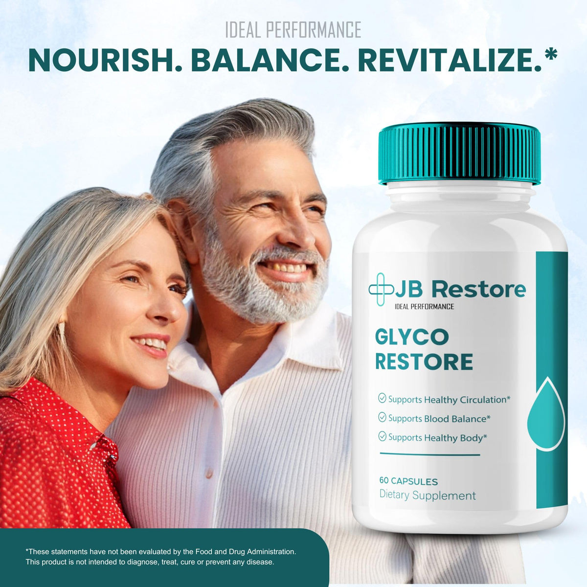 IDEAL PERFORMANCE JB Restore Glyco Restore, flacon avec bouchon ouvert