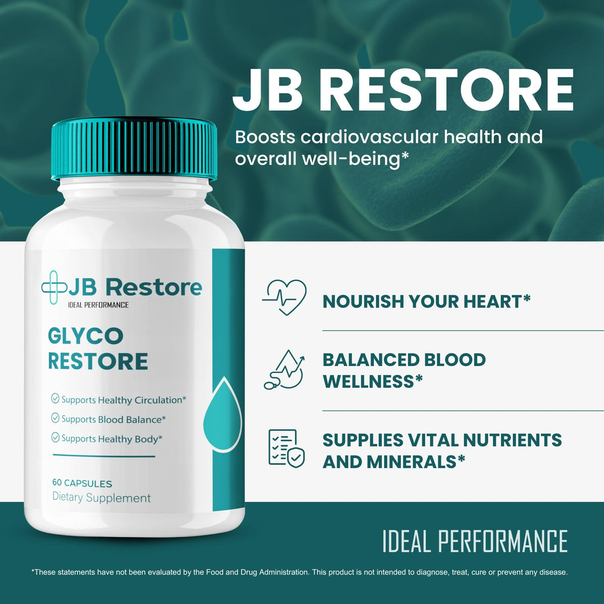 IDEAL PERFORMANCE JB Restore Glyco Restore, gélules sur une surface