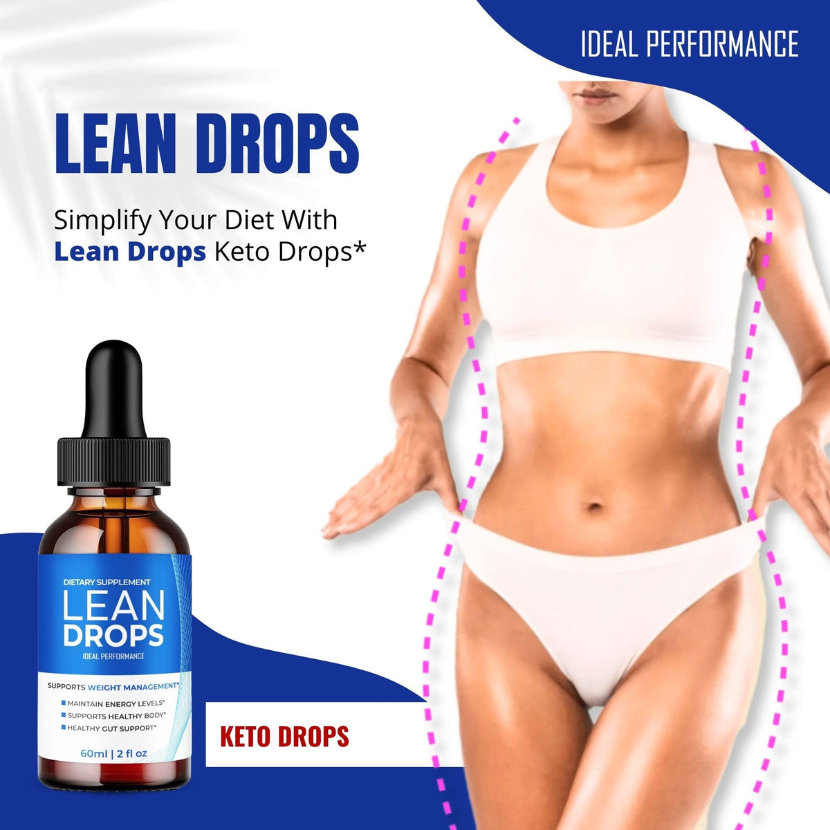 IDEAL PERFORMANCE Lean Drops 259g avec accessoires de fitness