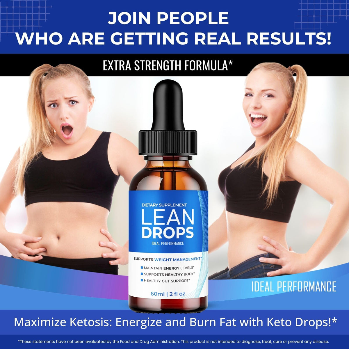 IDEAL PERFORMANCE Lean Drops 259g sur une table