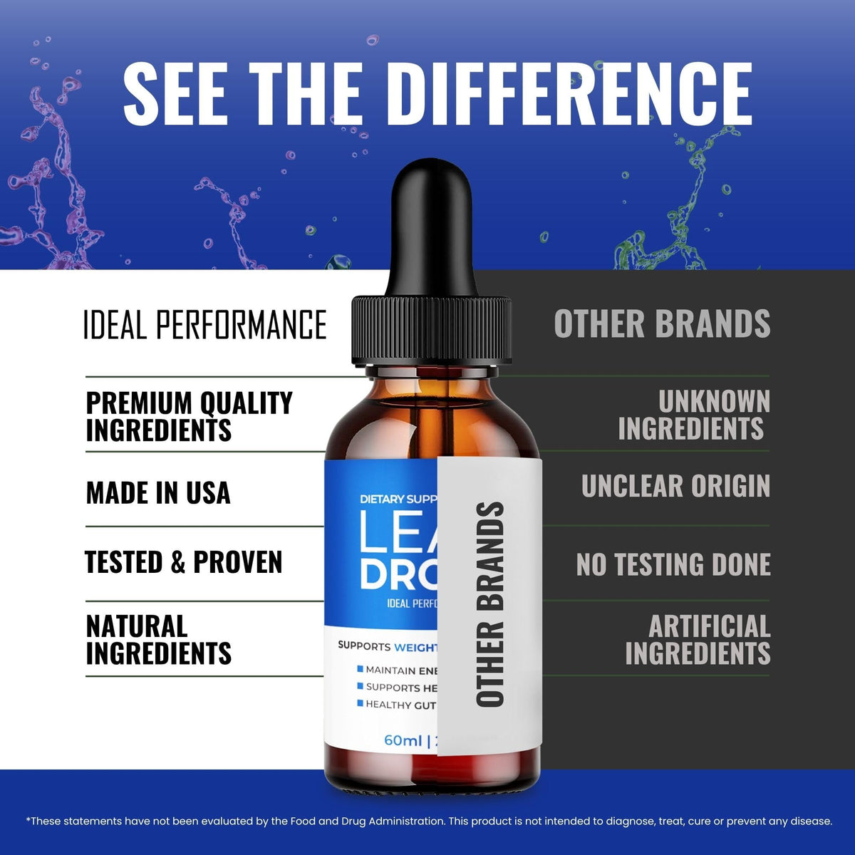 IDEAL PERFORMANCE Lean Drops 259g vue de côté