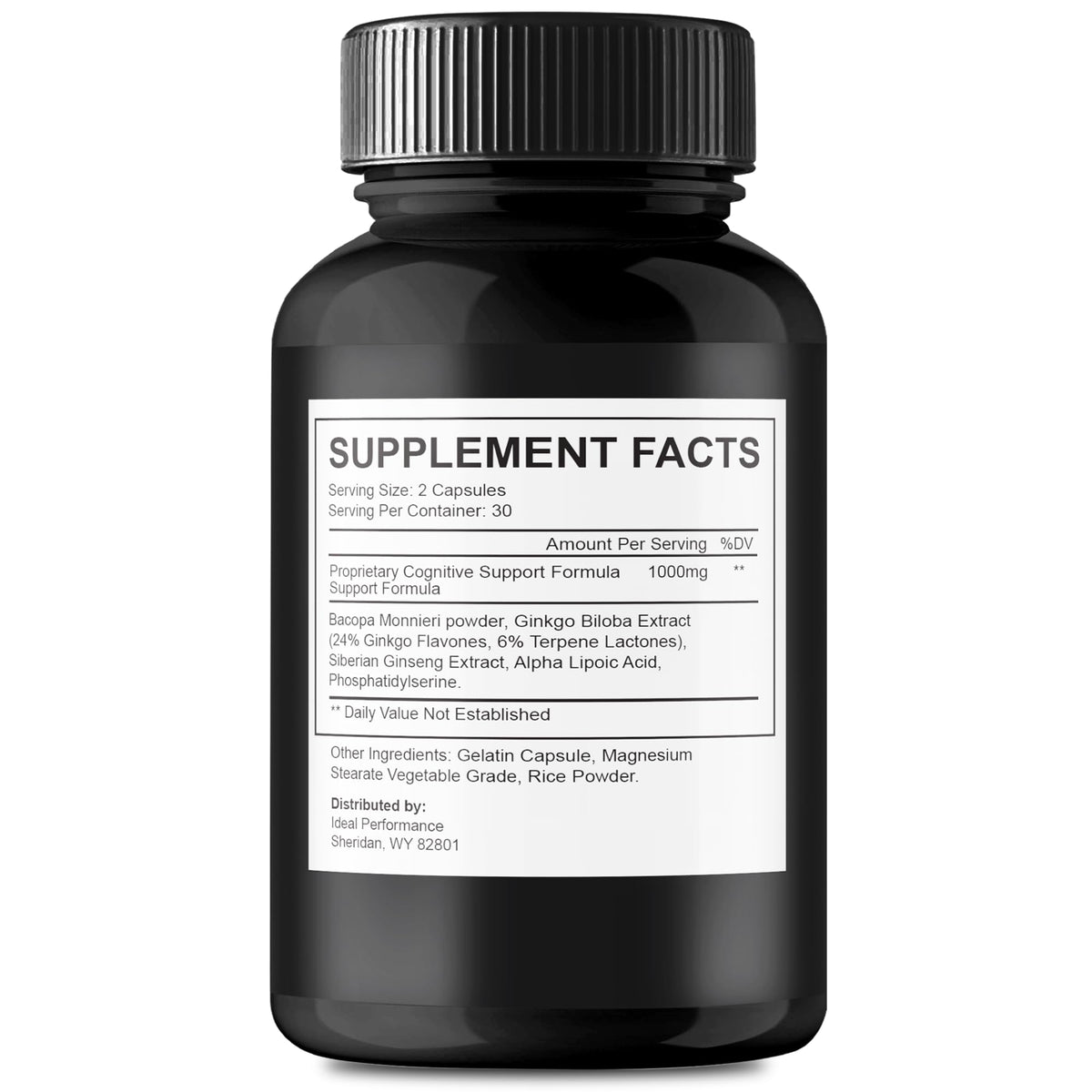 IDEAL PERFORMANCE MindPro Capsules 136g étiquette et dosage