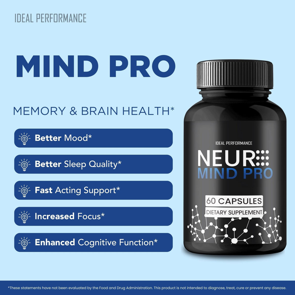 IDEAL PERFORMANCE MindPro Capsules 136g prise en main