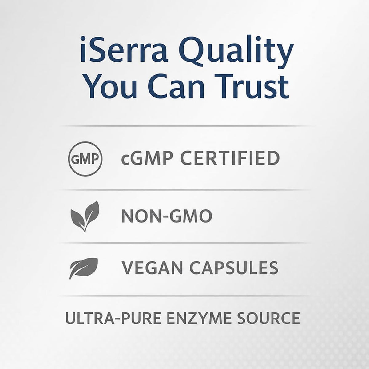 iEnzymes iSerra capsules, vue de face avec étiquette visible