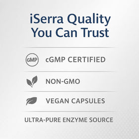 iEnzymes iSerra capsules, vue de face avec étiquette visible