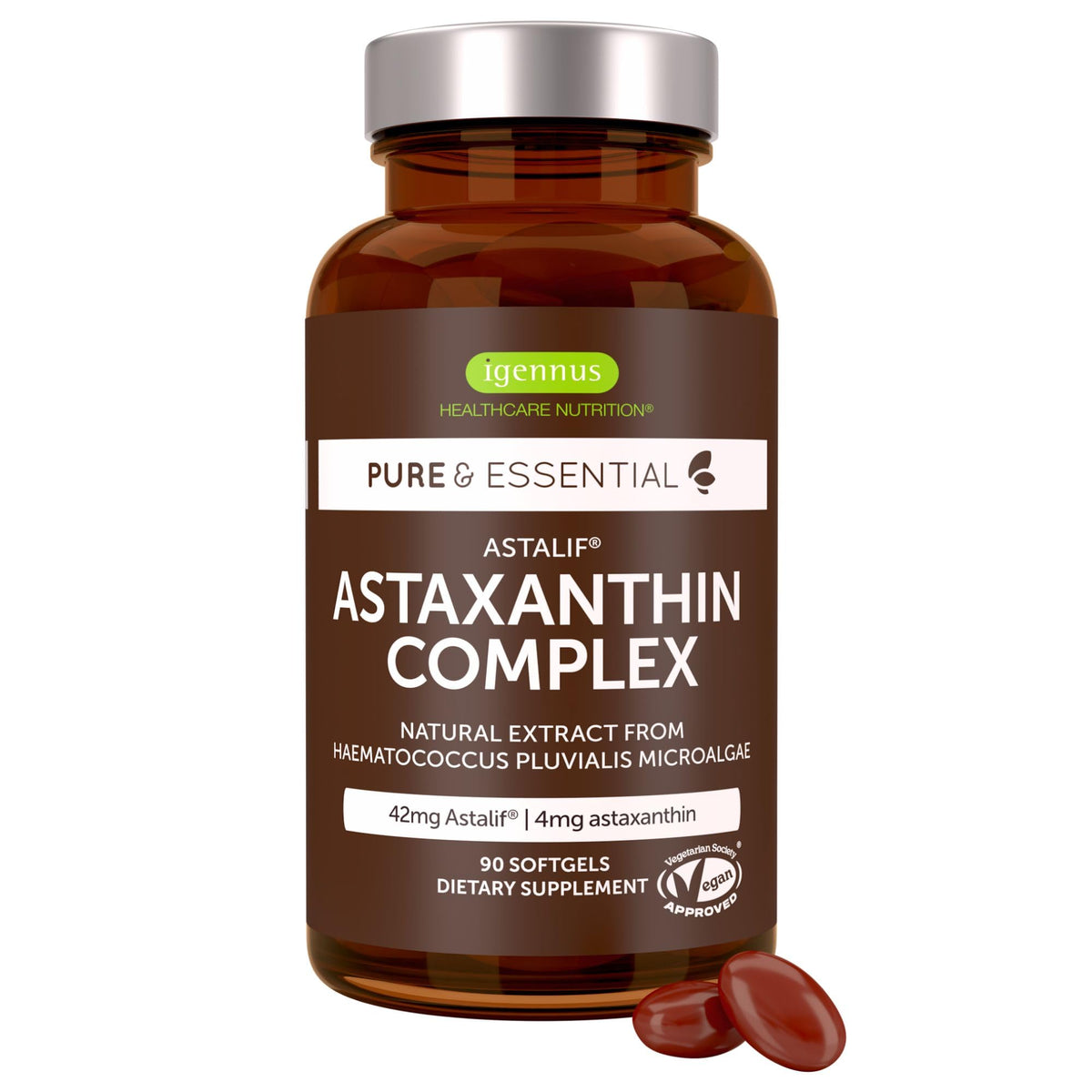 Igennus Astaxanthin 4 mg Vegan gélules vue de face