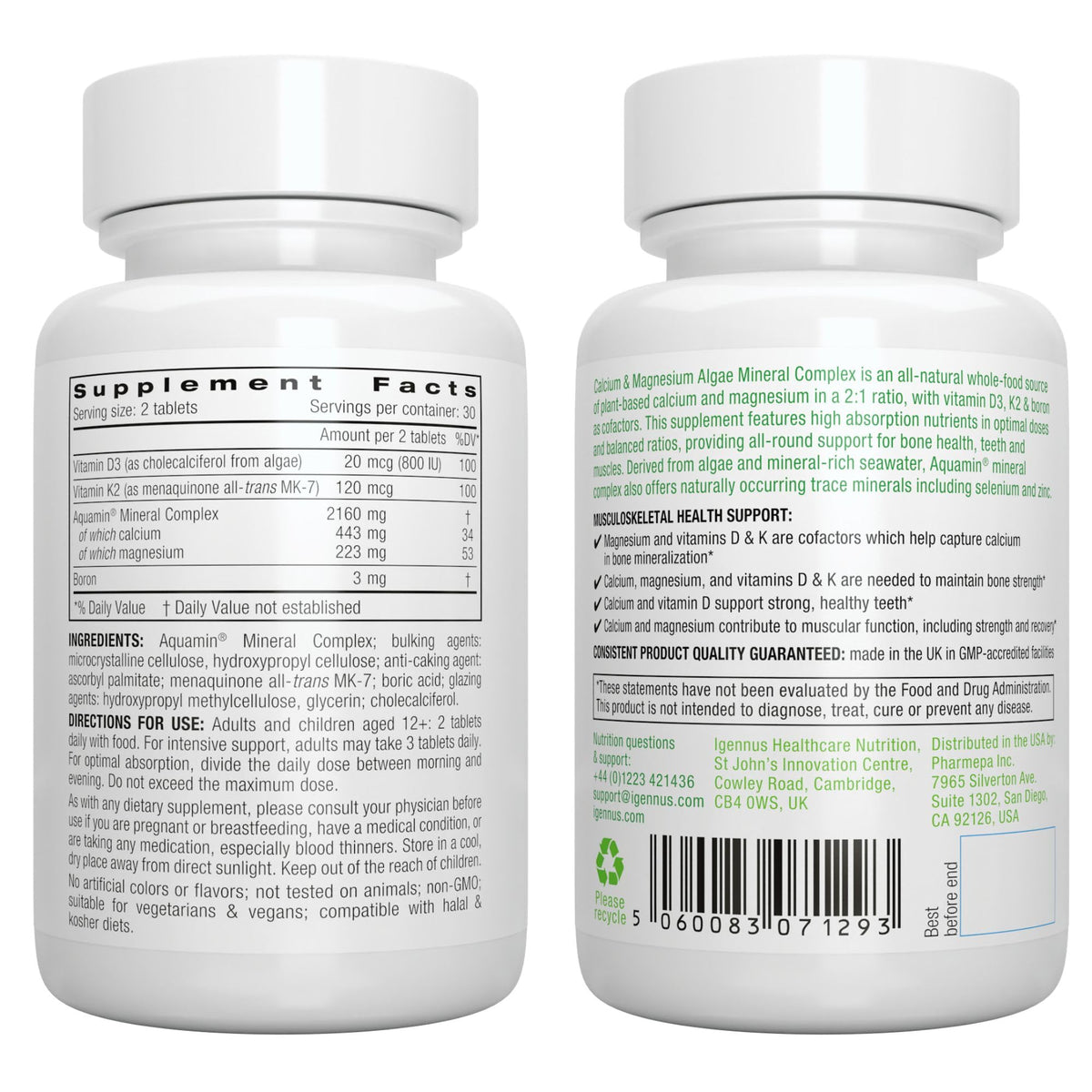 Igennus Calcium Magnésium Algues 2:1 en contexte de vie saine