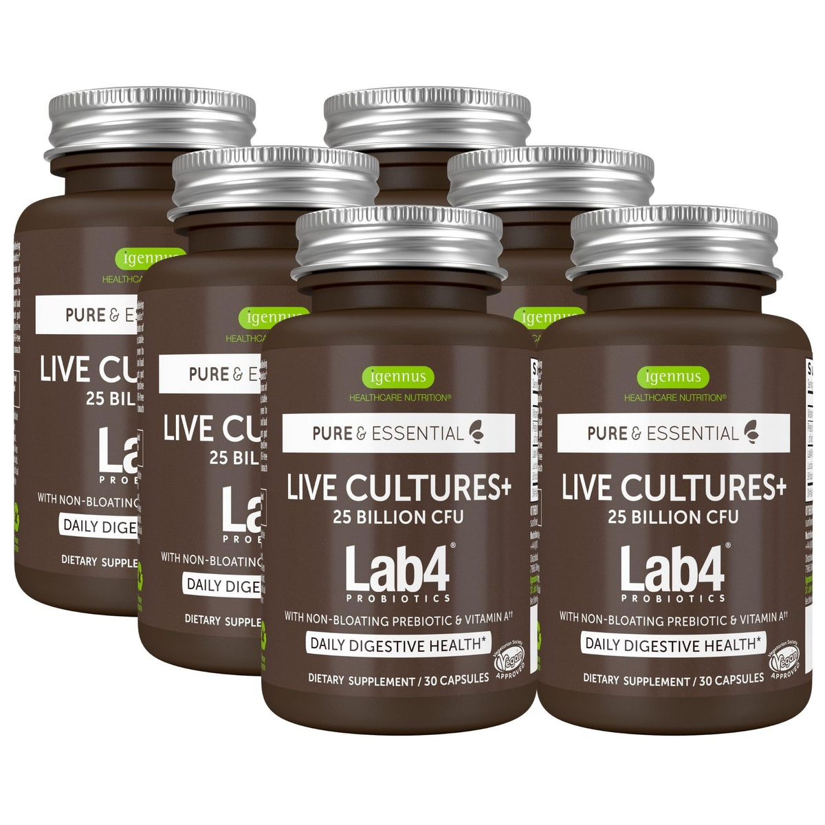 Igennus Live Cultures+ Lab4 boîte de 60 capsules vue de face