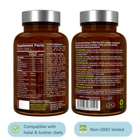 Igennus Omega 3 rTG gélules avec un verre d'eau
