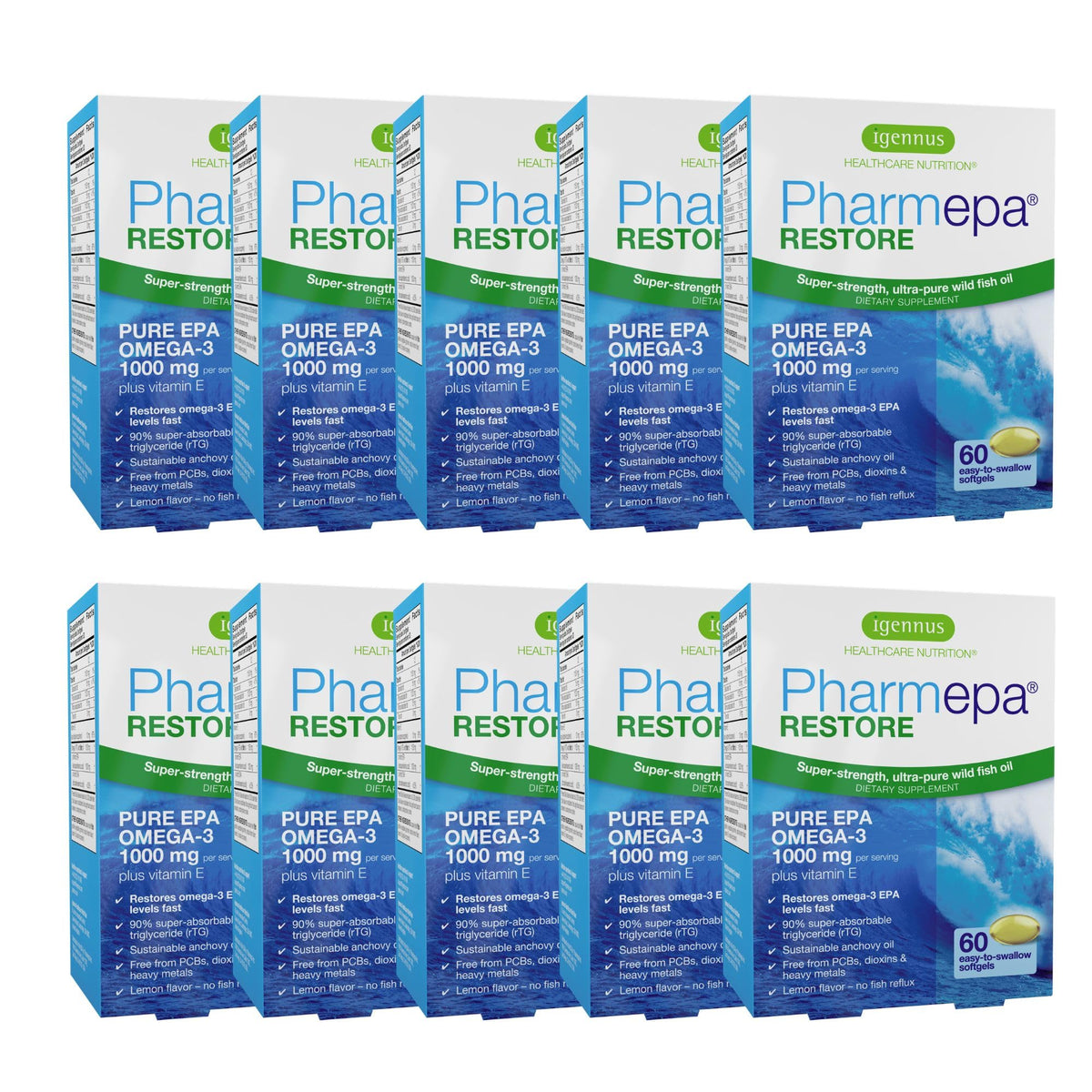 Igennus Pharmepa Restore EPA 1000mg boîte avec 10 gélules