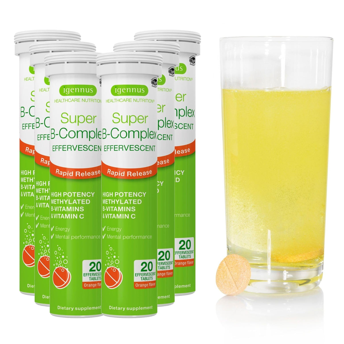 Igennus Super B-Complex complément liquide devant un fond blanc
