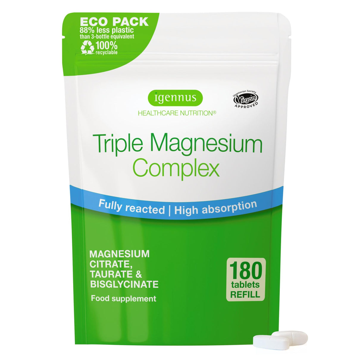 Igennus Triple Magnesium Complex 180 comprimés vue de face