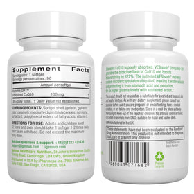 Igennus Ubiquinol 100mg gélules dans un verre d'eau