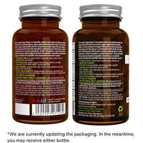 Igennus Vegan Omega 3 Huile d'Algue gélules sur une assiette