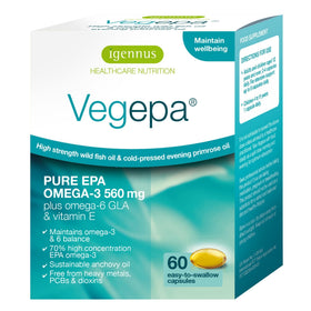 Igennus Vegepa huile de poisson et huile d'onagre 60 capsules