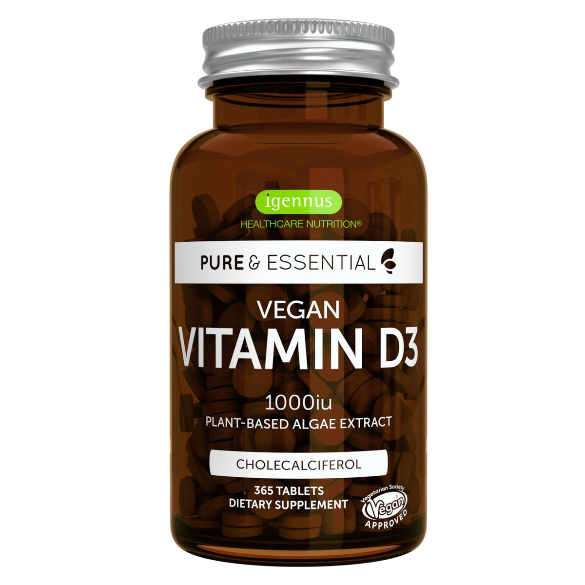 Igennus Vitamine D3 1000 IU 365 tablettes vue de face