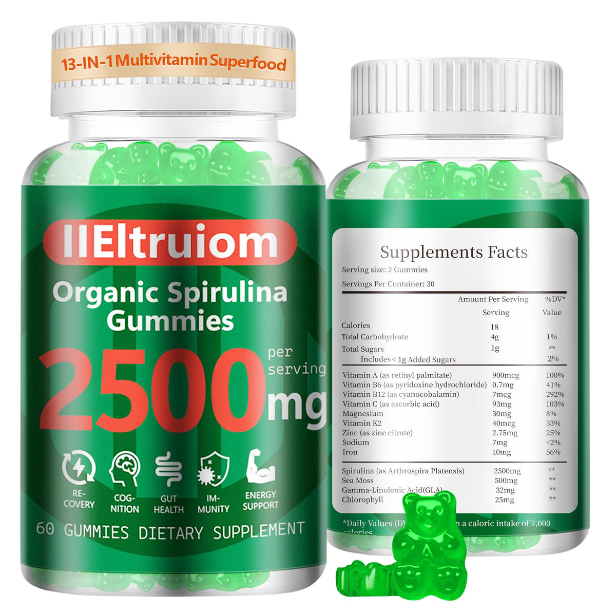 IIEltruiom Gummies Super Greens 2500mg boîte avant