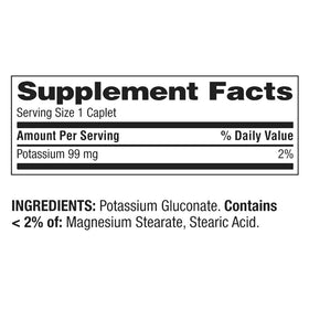 ikj caplets de potassium 99 mg, dosage de 99 mg