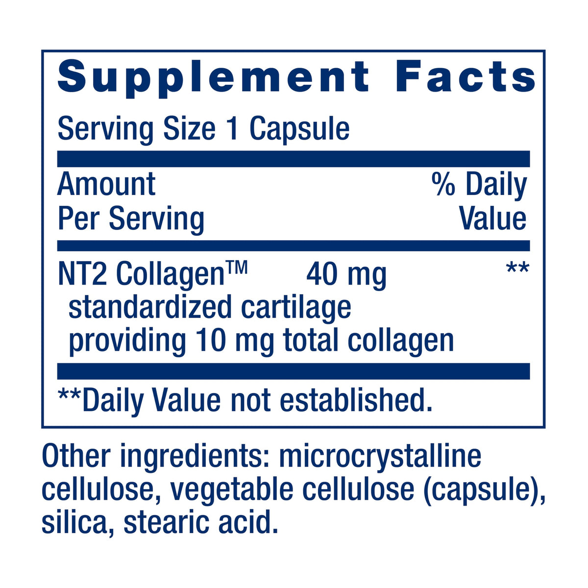 Image des capsules NT2 Collagen™ à côté d'un verre d'eau
