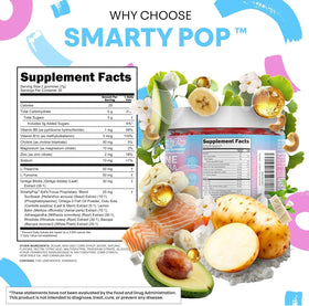 Image du flacon de gummies SmartyPop avec la mention 'sans OGM'