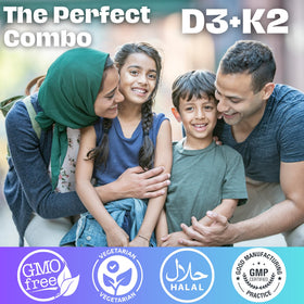 Iman Vitamins comprimés à mâcher D3 K2 Halal dans un bol