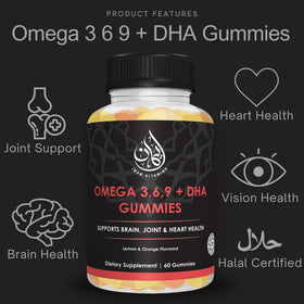 Iman Vitamins Gummies Halal Omega 3 avec goût citron et orange