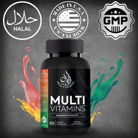 Iman Vitamins Multivitamines Halal Complètes 60 capsules avec étiquette