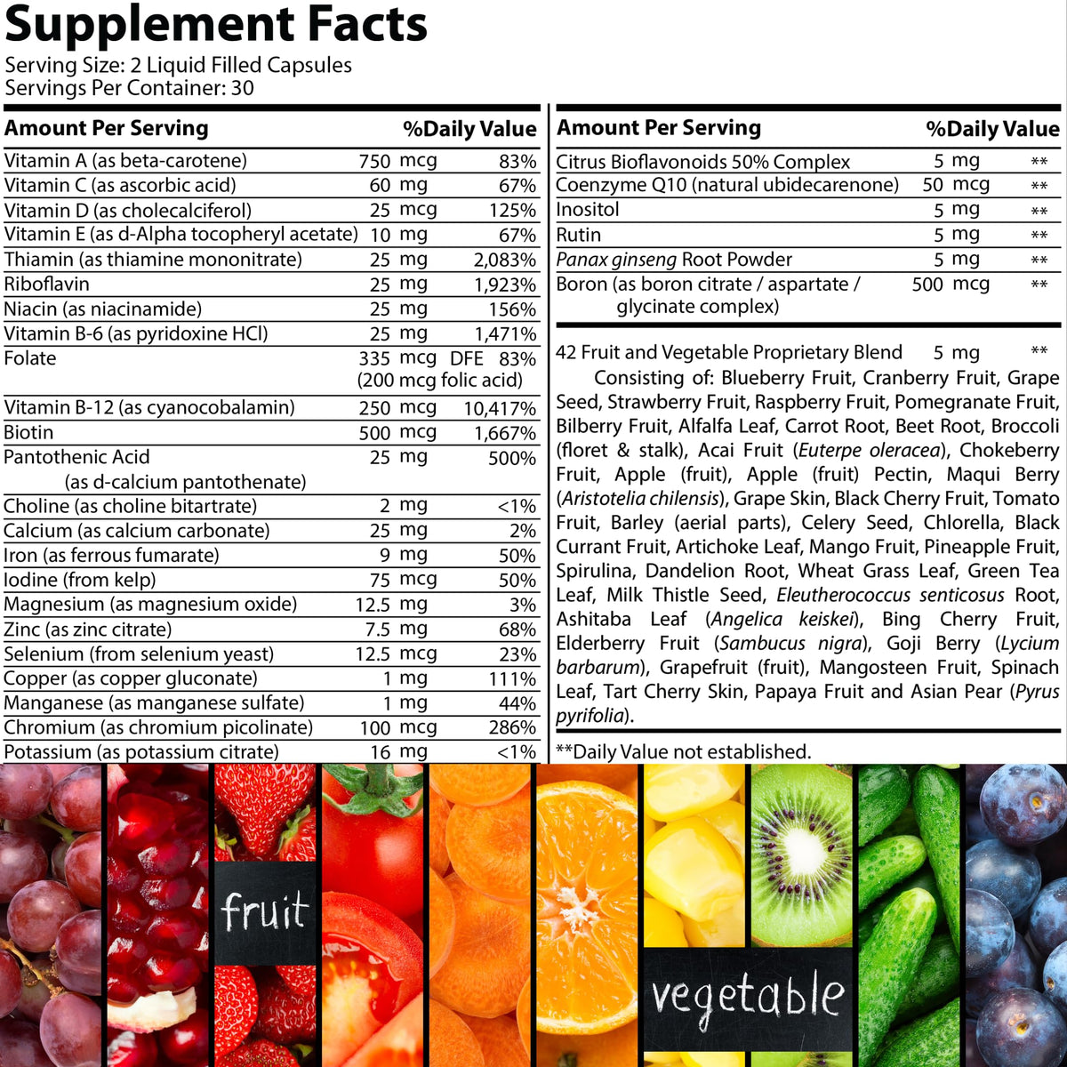 Iman Vitamins Multivitamines Halal Complètes 60 capsules sur une table