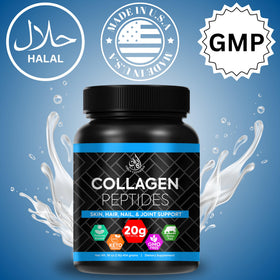 Iman Vitamins Poudre de Collagène Halal 572g avec une cuillère