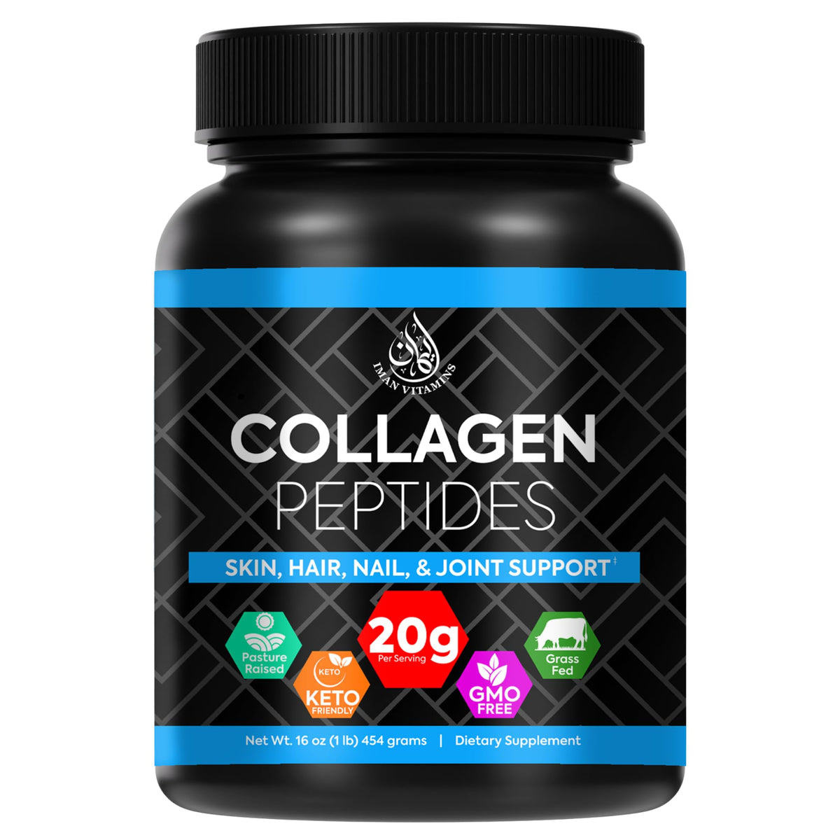 Iman Vitamins Poudre de Collagène Halal 572g vue avant