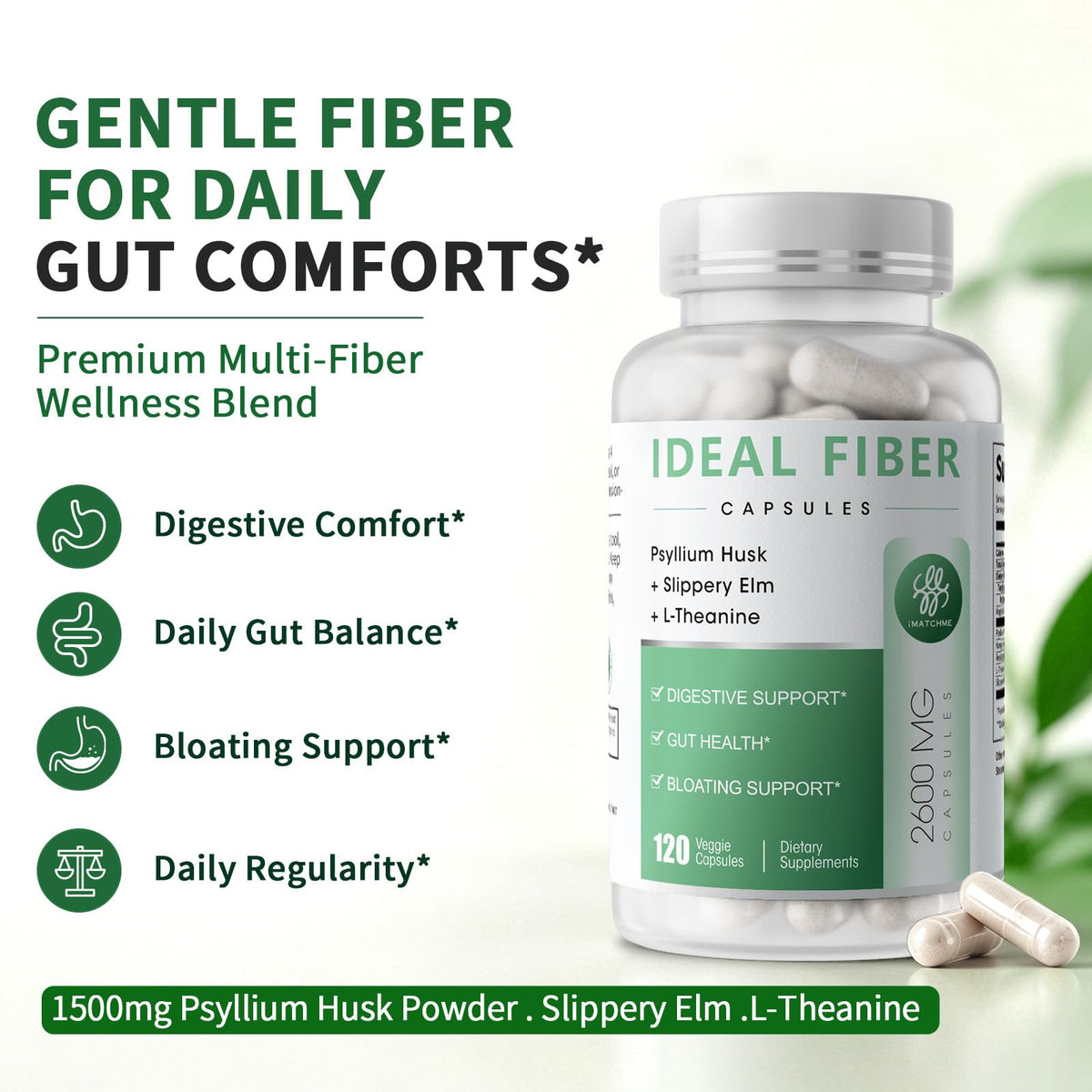 iMATCHME Complément Alimentaire Fibres 120 Capsules vue arrière