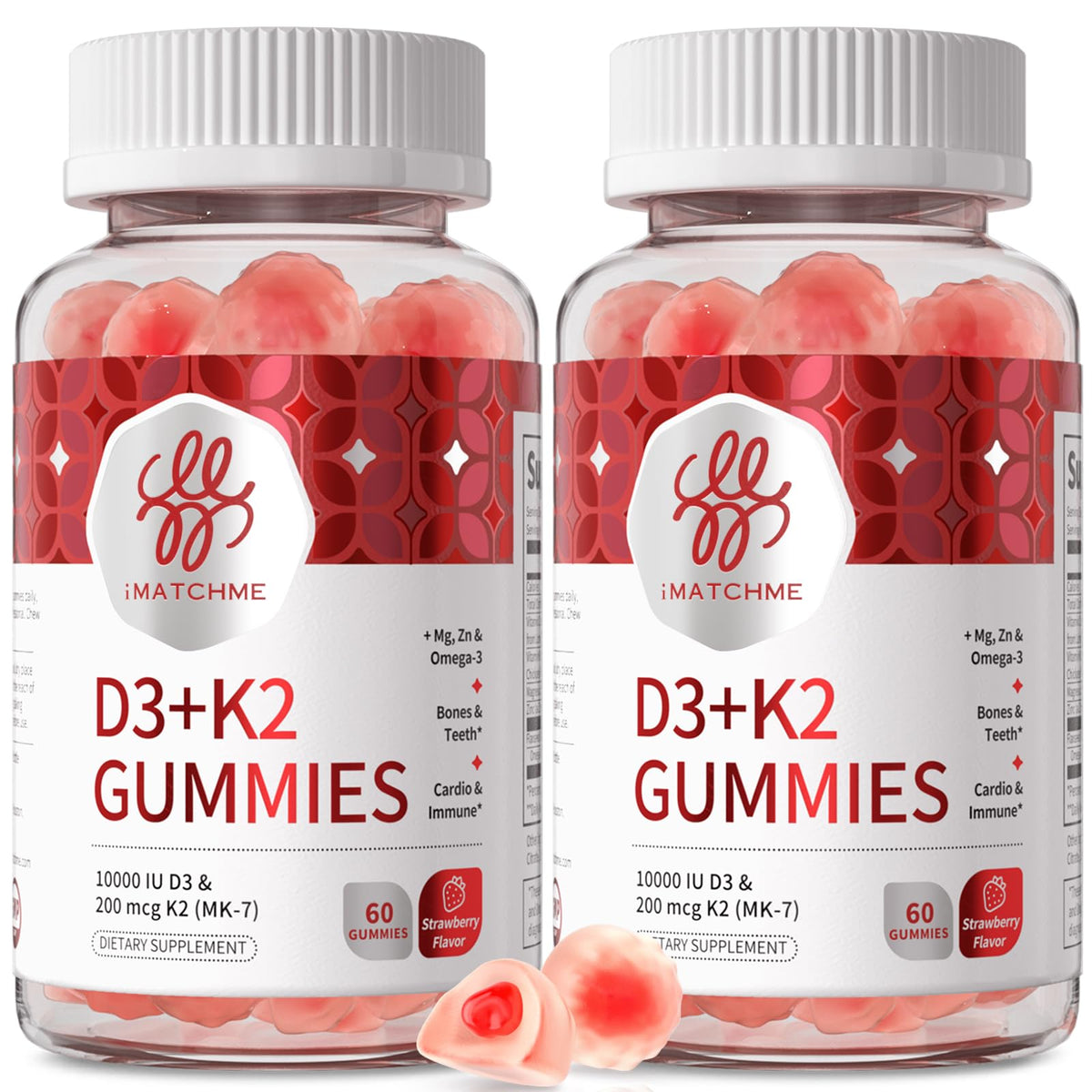 iMATCHME Gummies D3 K2 10 000 UI 200 mcg 120 pièces - vue de face