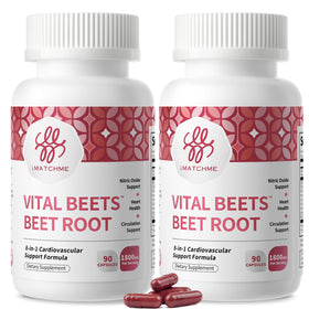 iMATCHME Vital Beets 2 Pack capsules de betterave 1800mg vue de face