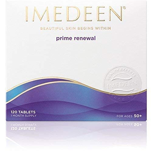 Imedeen Renewal comprimés présentés sur une surface en bois