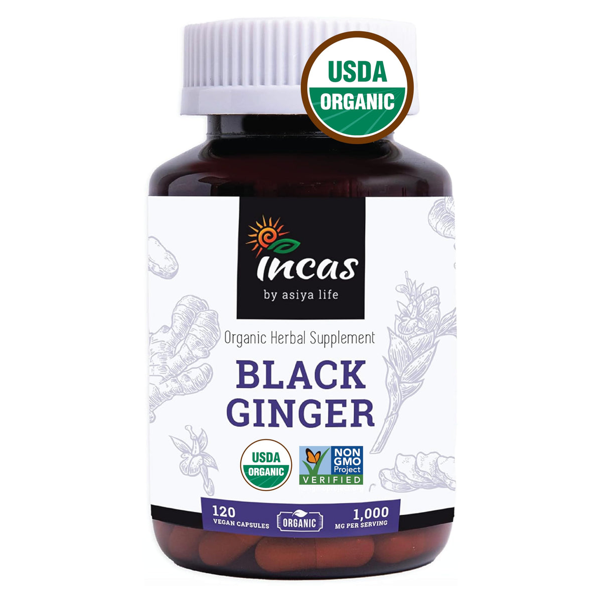 Incas Black Ginger 120 capsules vegan vue avant