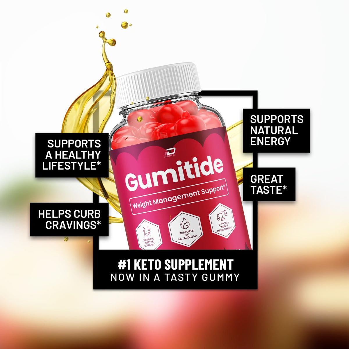Indelo Gumitide Gummies 120 gummies - vue de côté