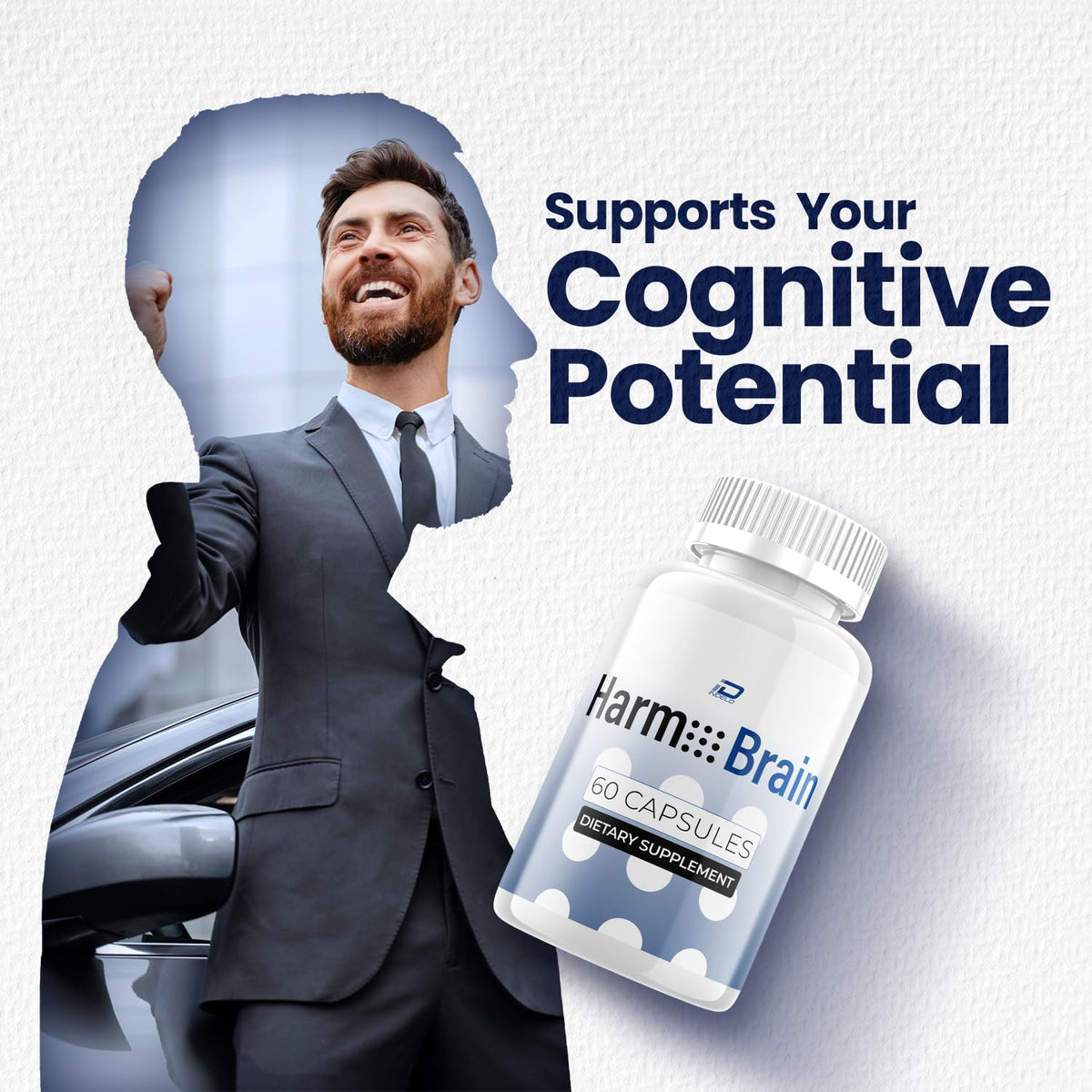 Indelo Harm Brain 60 capsules vue de côté avec étiquette