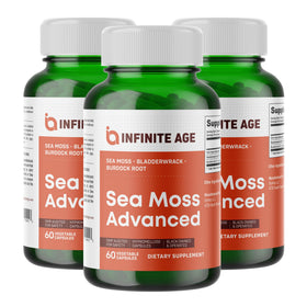 INFINITE AGE Compléments de mosses marins 1250mg, vue de face, avec étiquette