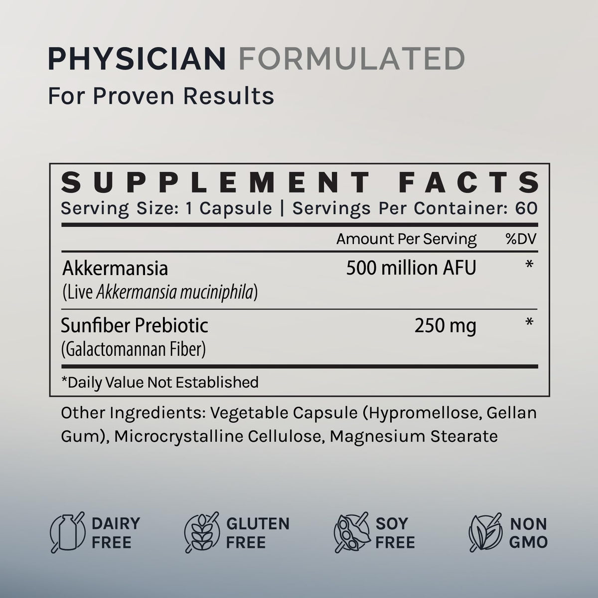 InfiniWell Akkermansia Probiotique étiquette détaillée