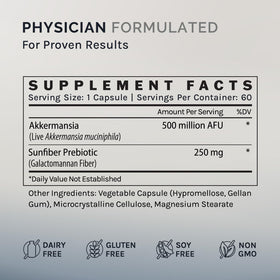 InfiniWell Akkermansia Probiotique étiquette détaillée