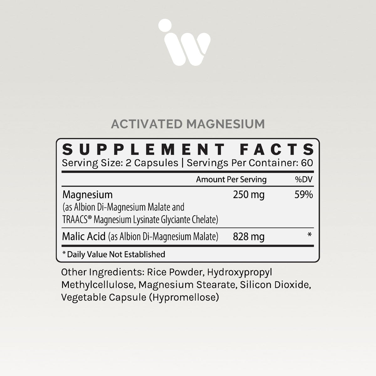 InfiniWell Complément Alimentaire Magnésium 250mg 120 Capsules avec verre d'eau