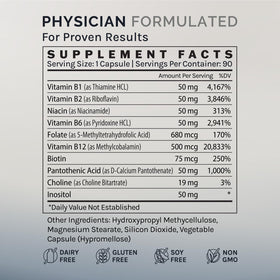 InfiniWell Methylated B Complex flacon ouvert avec capsules visibles