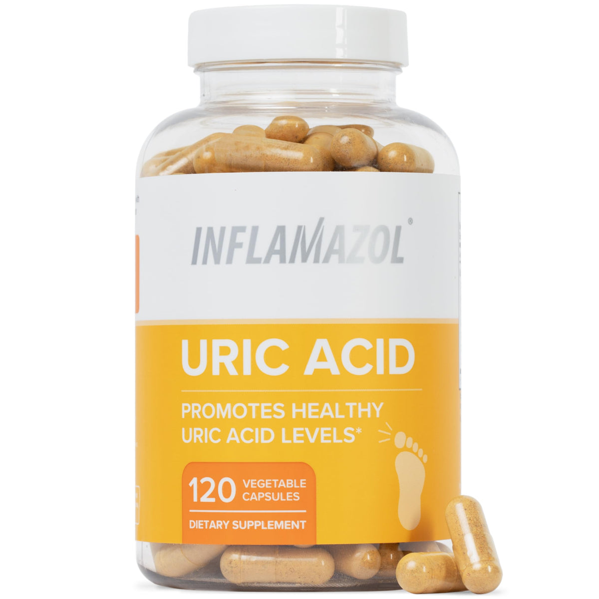 Inflamazol Nettoyage Acide Urique 120 Capsules vue avant avec étiquette