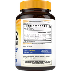 Information nutritionnelle sur le flacon de Vitalibre D3 K2