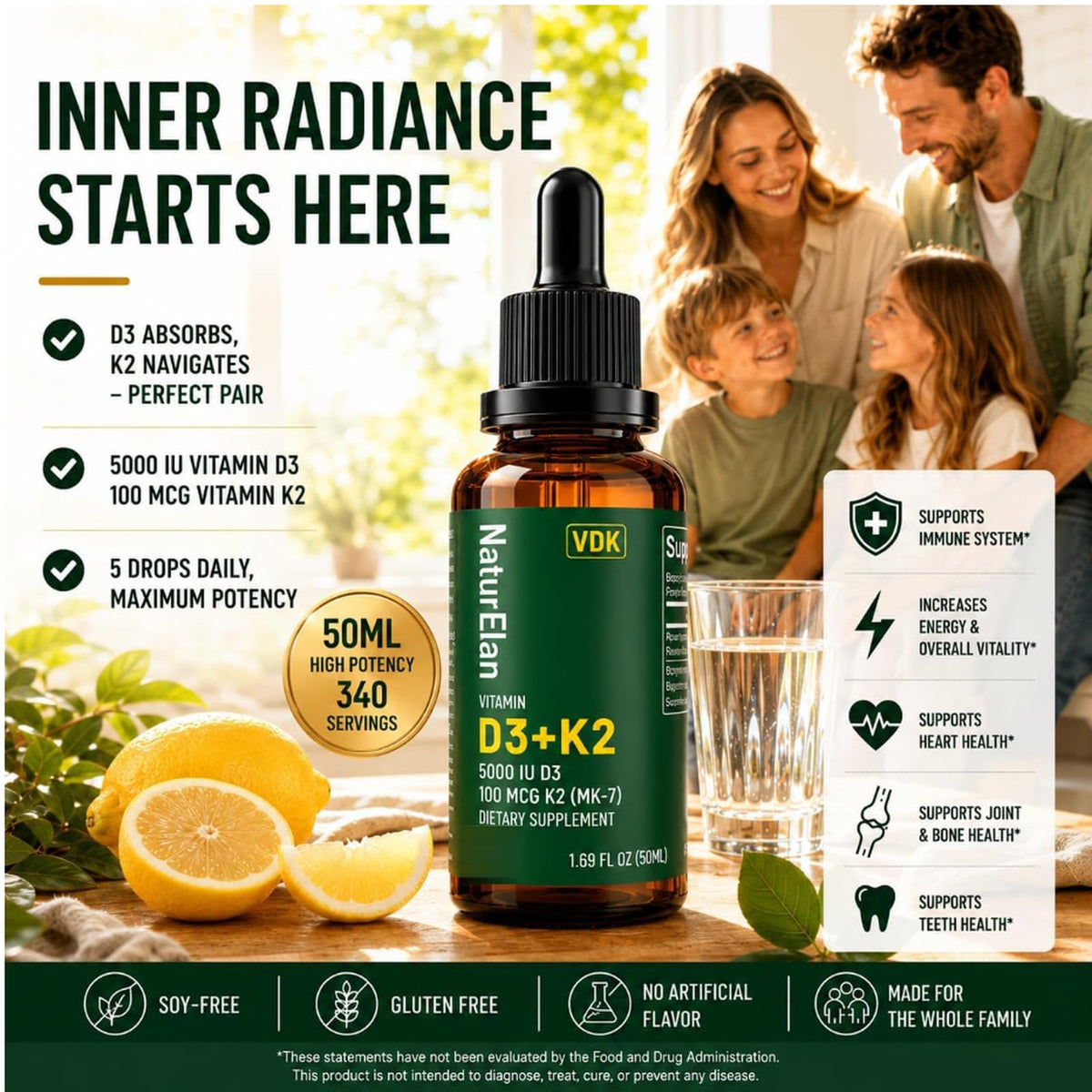 Informations sur les ingrédients des Gouttes de Vitamine D3 et K2