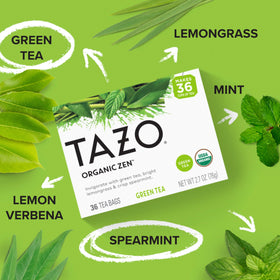 Infusion de TAZO Thé Vert Zen dans une tasse