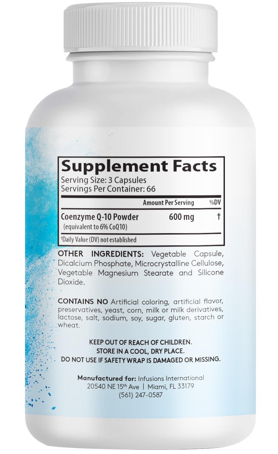 Infusions International CoQ10 600mg capsules végétales sur fond blanc