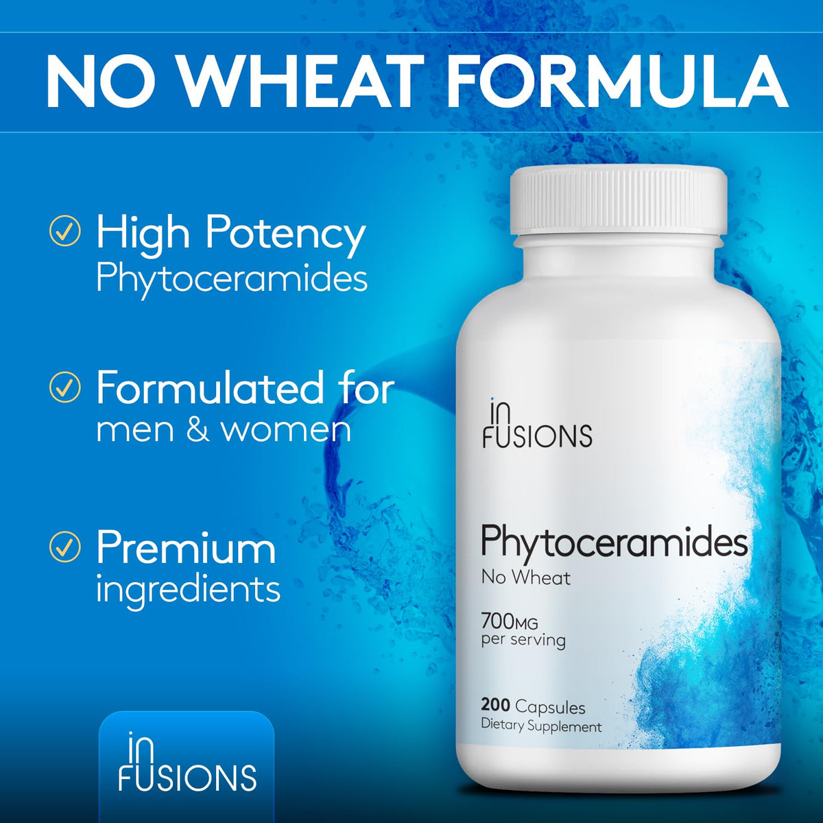 Infusions International Phytocéramides 200 capsules sur fond blanc