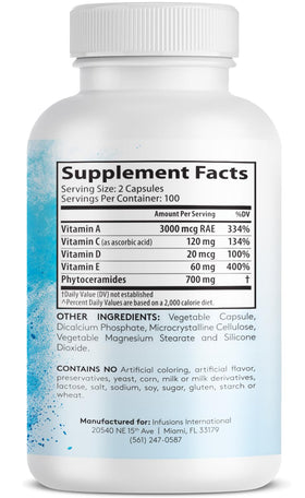 Infusions International Phytocéramides 200 capsules vue arrière